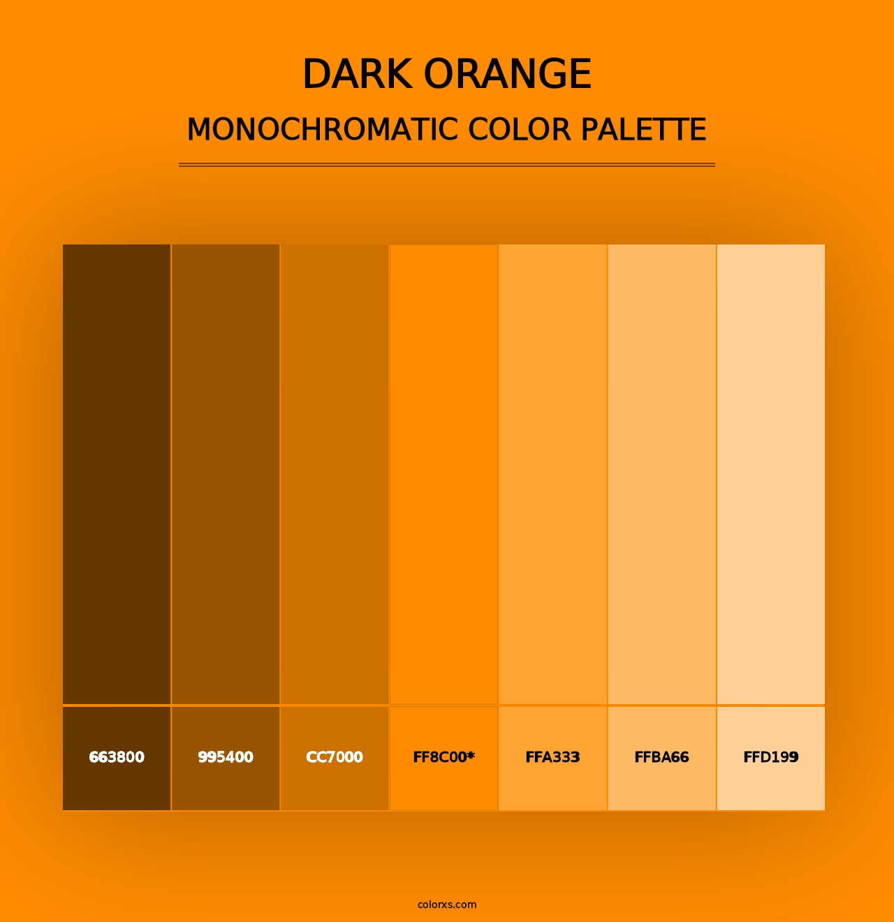 Dark Orange - Monochromatic Color Palette