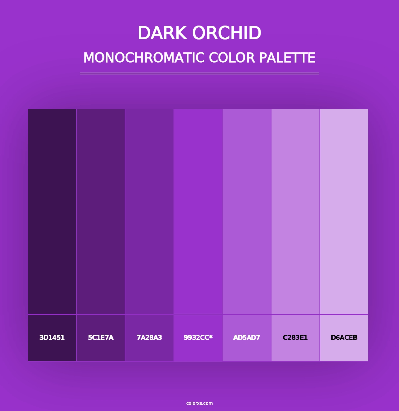 Dark Orchid - Monochromatic Color Palette