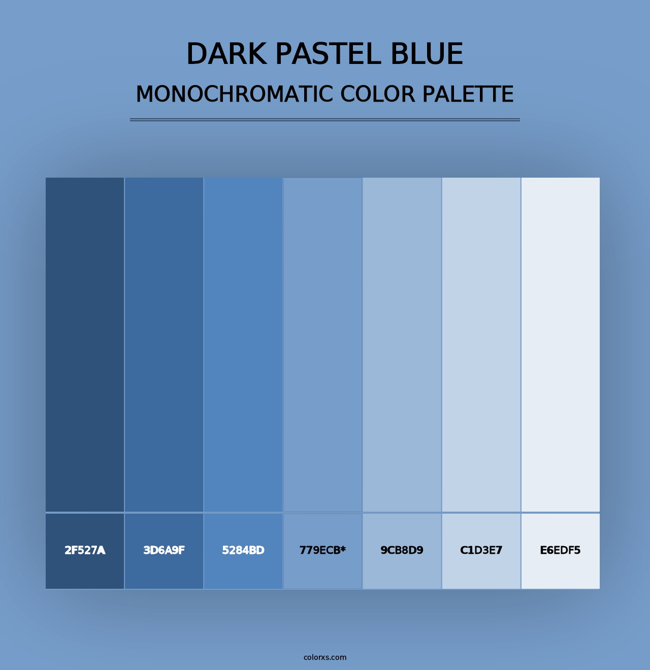 Dark Pastel Blue - Monochromatic Color Palette