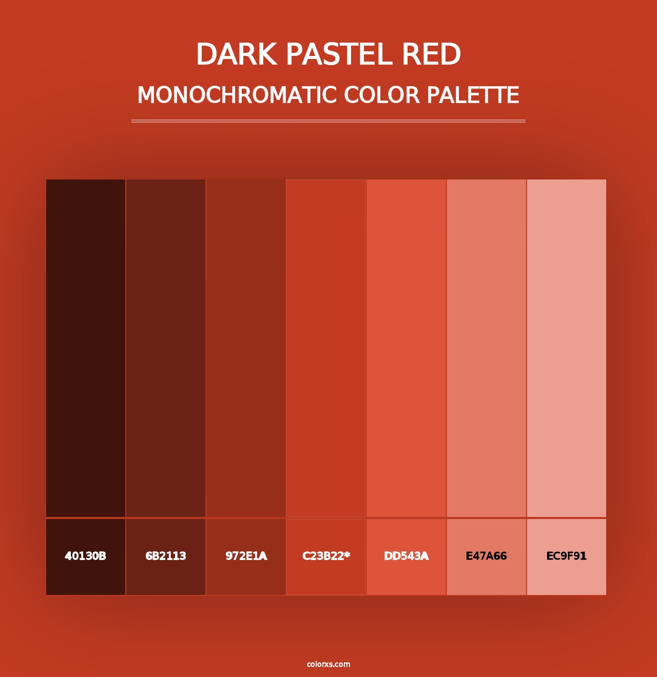 Dark Pastel Red - Monochromatic Color Palette