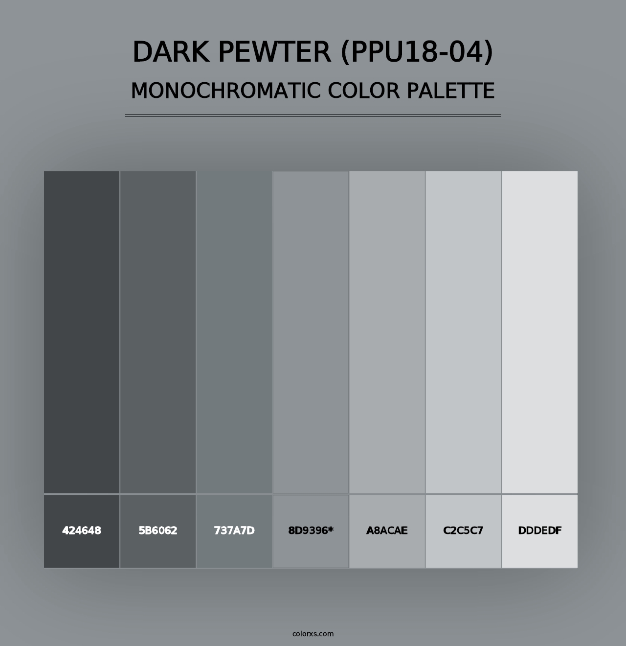 Dark Pewter (PPU18-04) - Monochromatic Color Palette