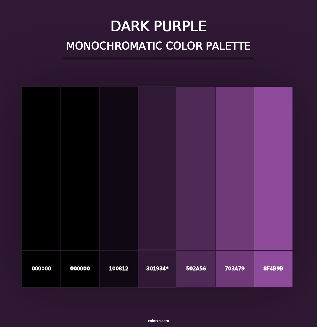 Dark Purple - Monochromatic Color Palette