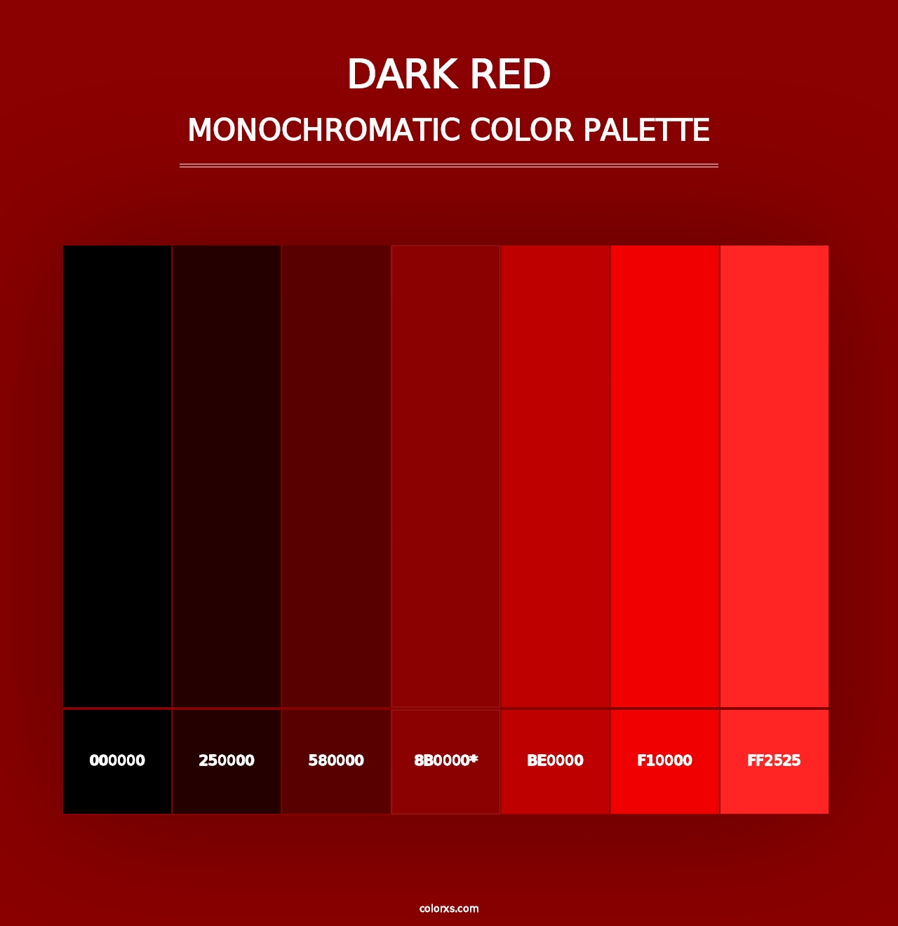 Dark Red - Monochromatic Color Palette