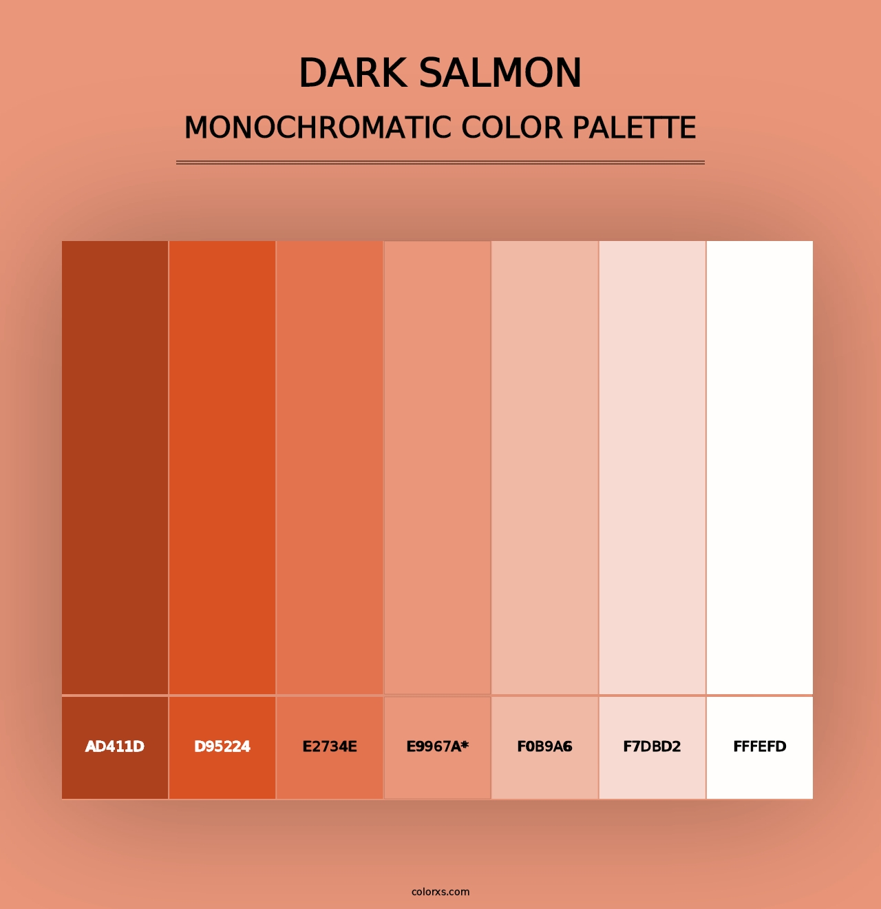 Dark Salmon - Monochromatic Color Palette