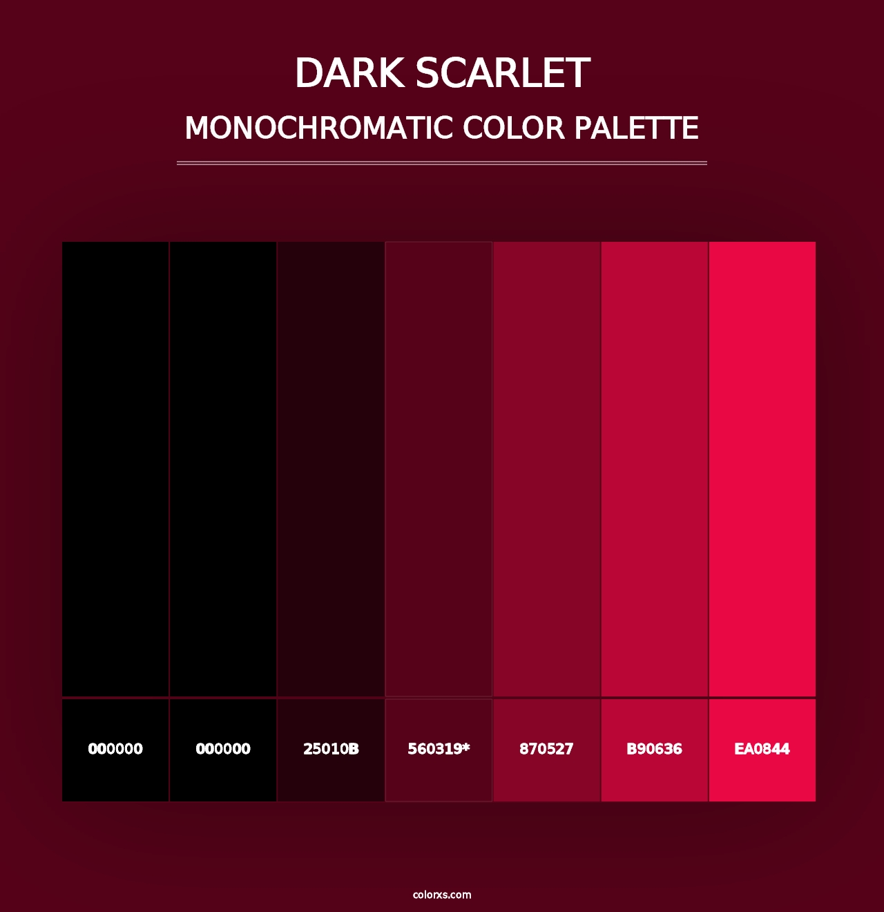 Dark Scarlet - Monochromatic Color Palette