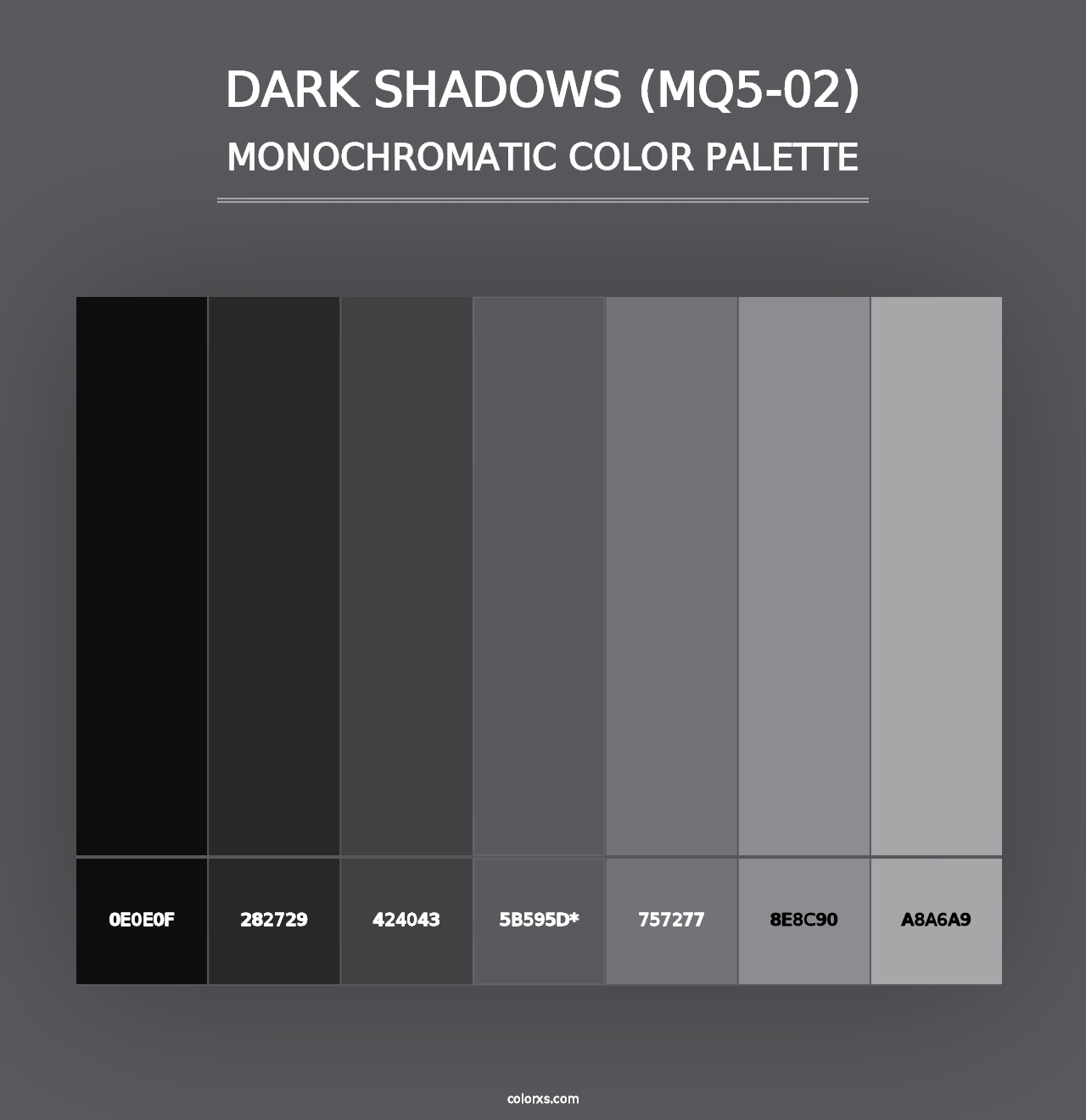 Dark Shadows (MQ5-02) - Monochromatic Color Palette