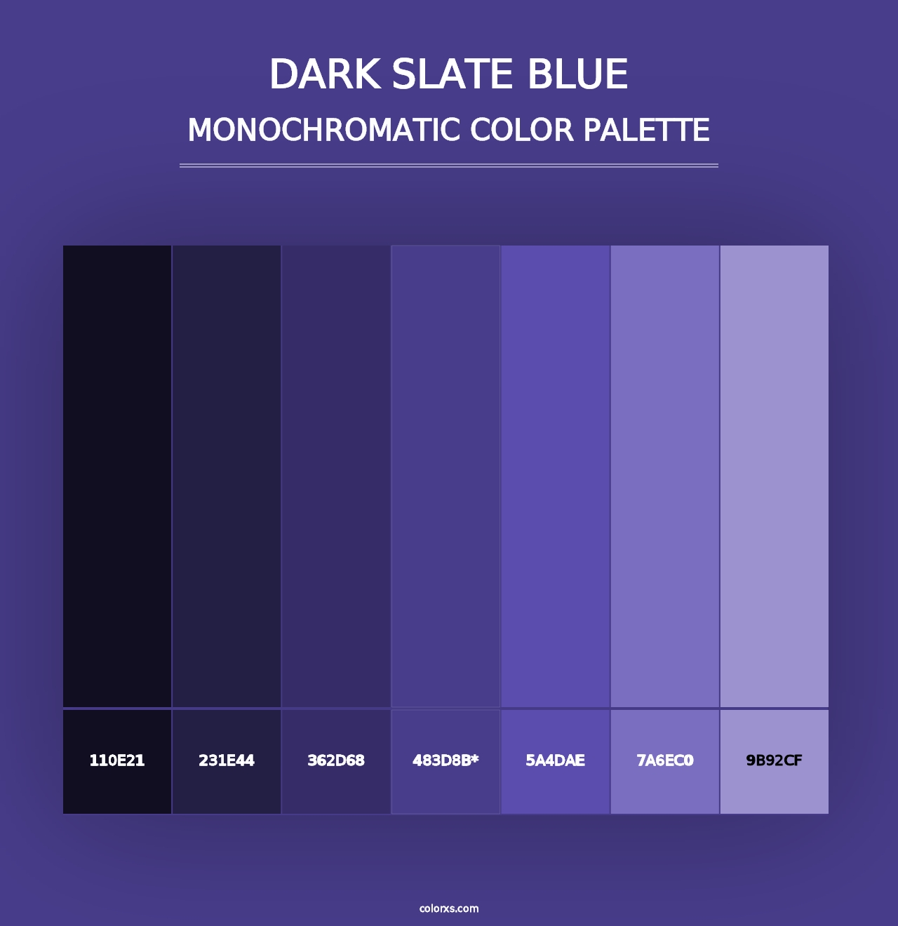 Dark Slate Blue - Monochromatic Color Palette