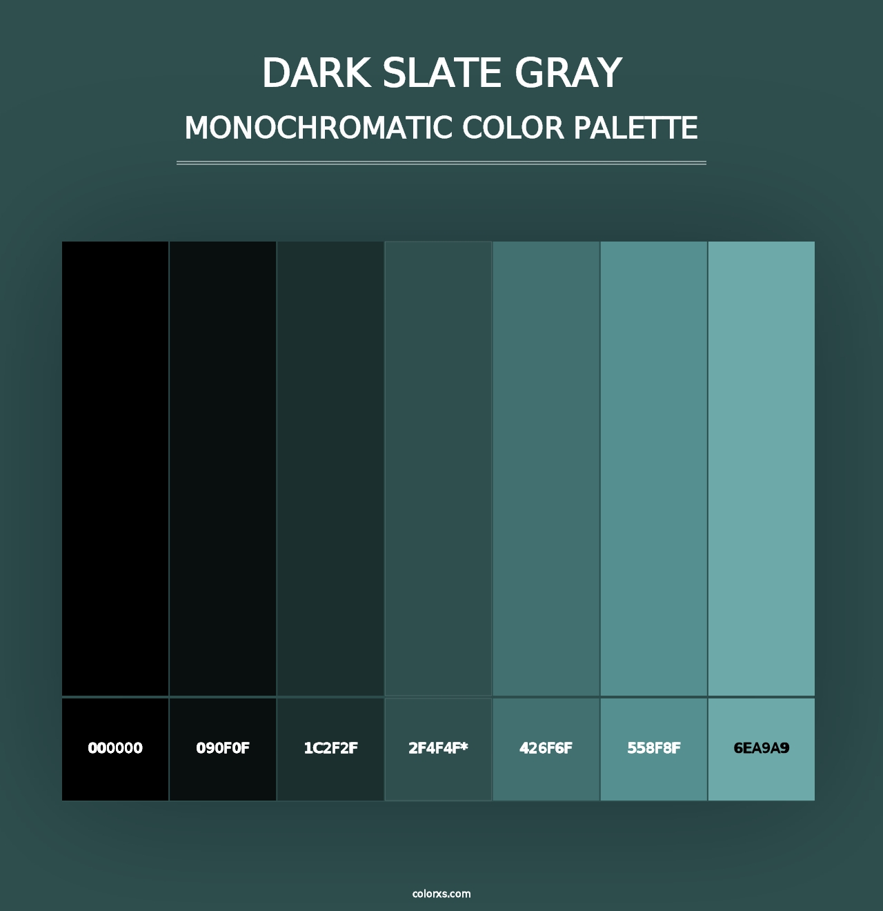 Dark Slate Gray - Monochromatic Color Palette