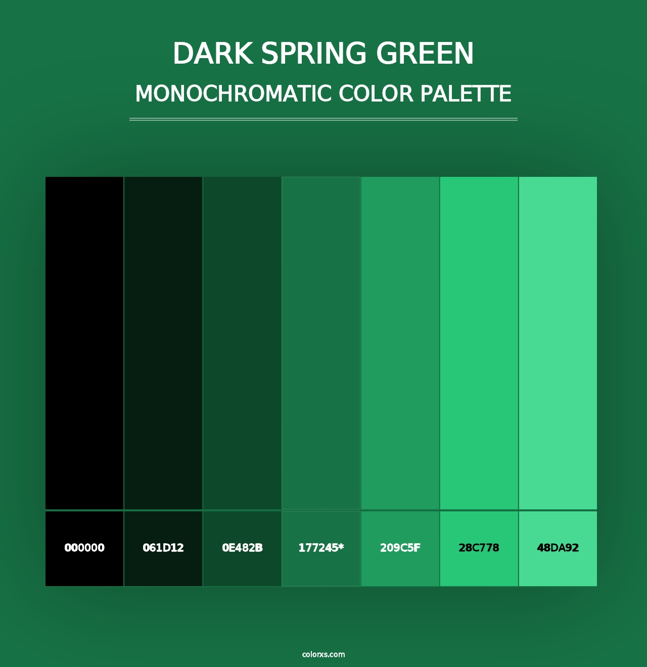 Dark Spring Green - Monochromatic Color Palette