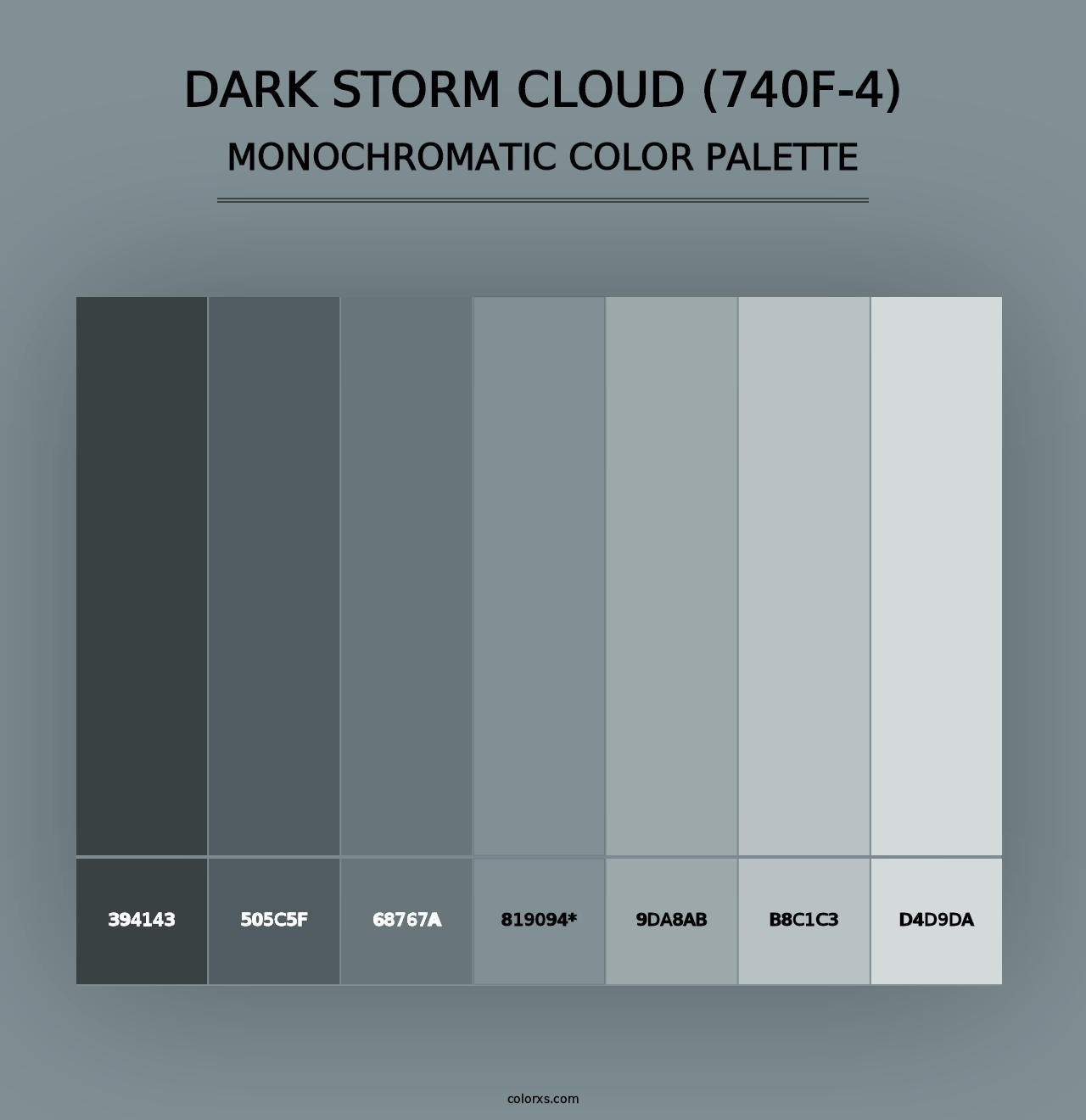 Dark Storm Cloud (740F-4) - Monochromatic Color Palette