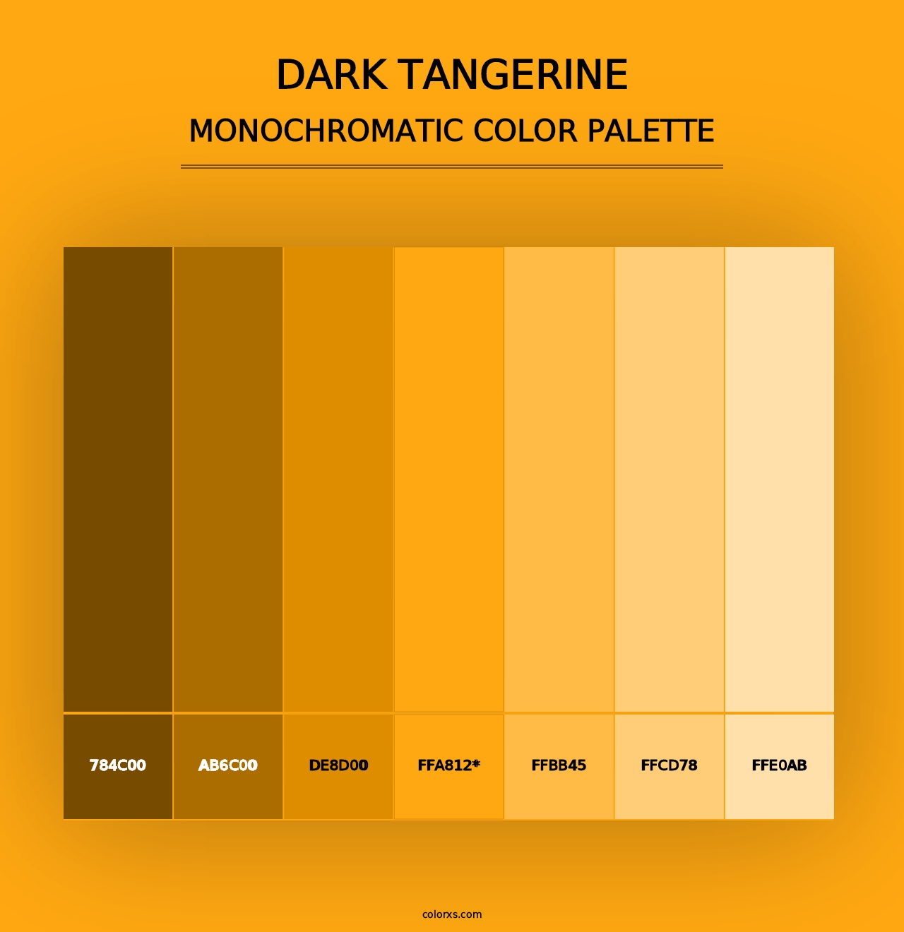 Dark Tangerine - Monochromatic Color Palette