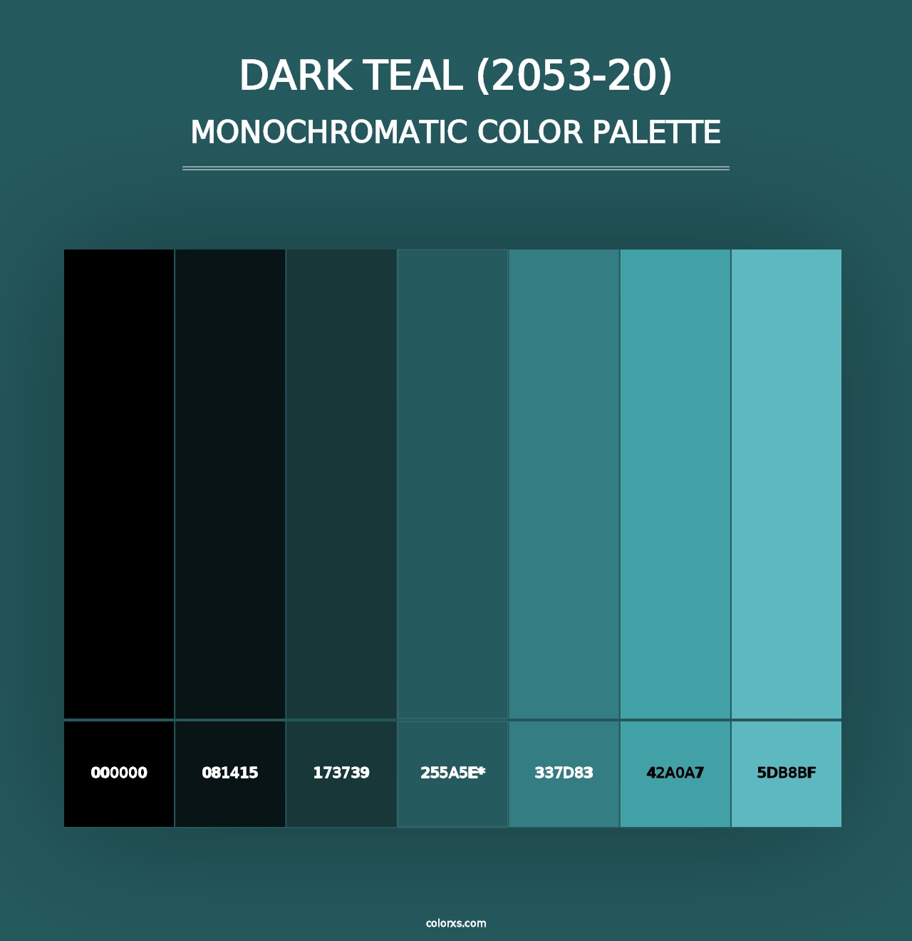 Dark Teal (2053-20) - Monochromatic Color Palette