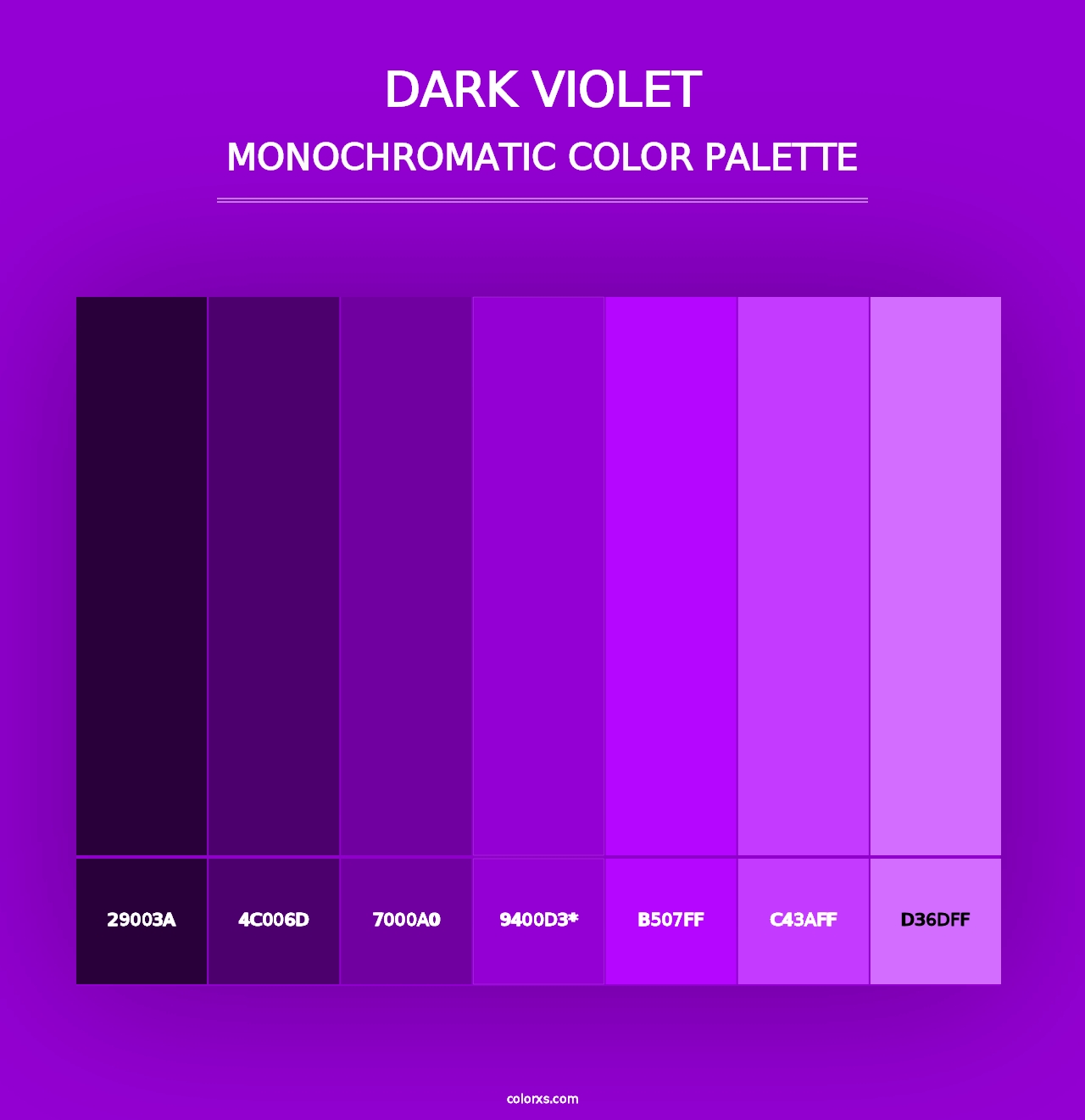 Dark Violet - Monochromatic Color Palette