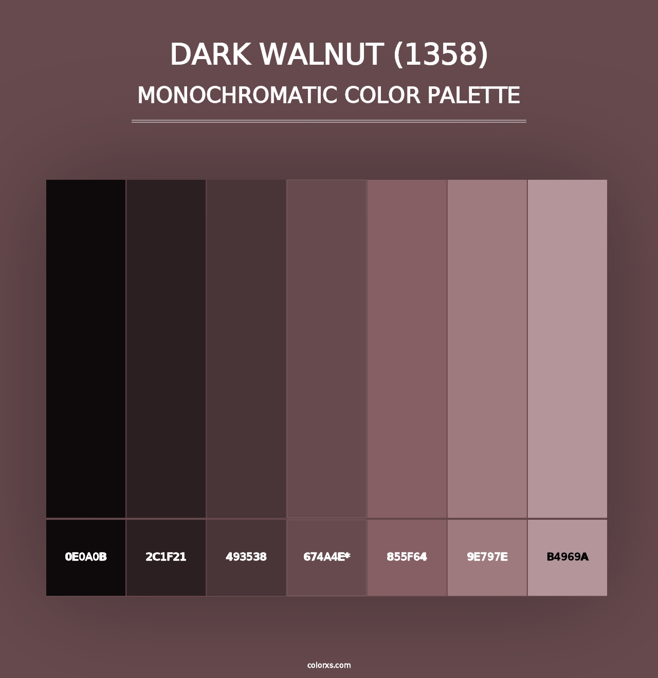 Dark Walnut (1358) - Monochromatic Color Palette