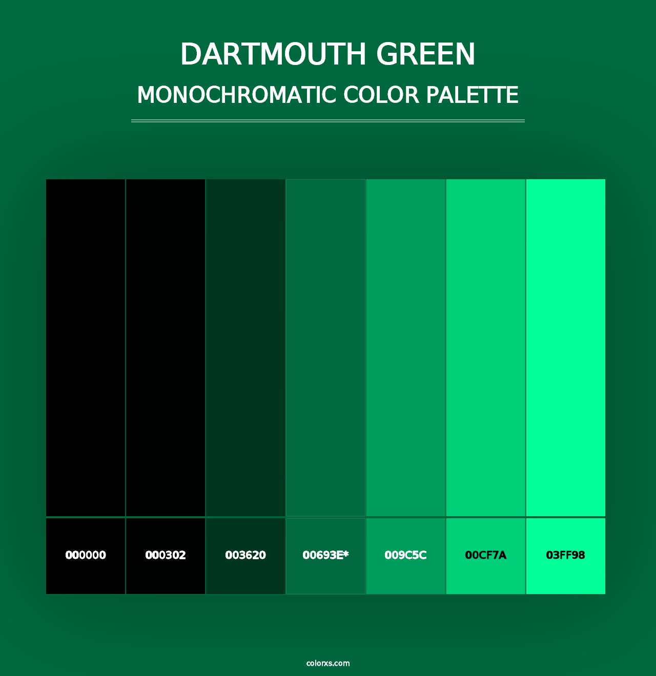 Dartmouth Green - Monochromatic Color Palette