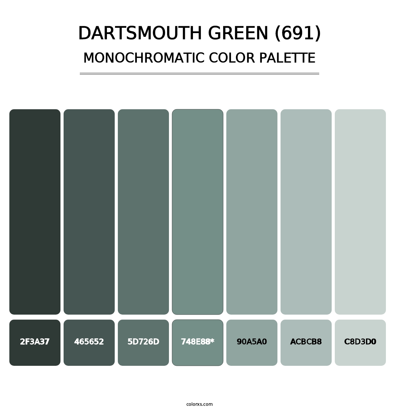 Dartsmouth Green (691) - Monochromatic Color Palette