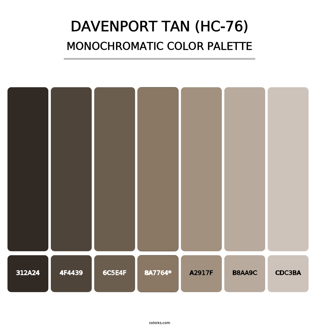 Davenport Tan (HC-76) - Monochromatic Color Palette