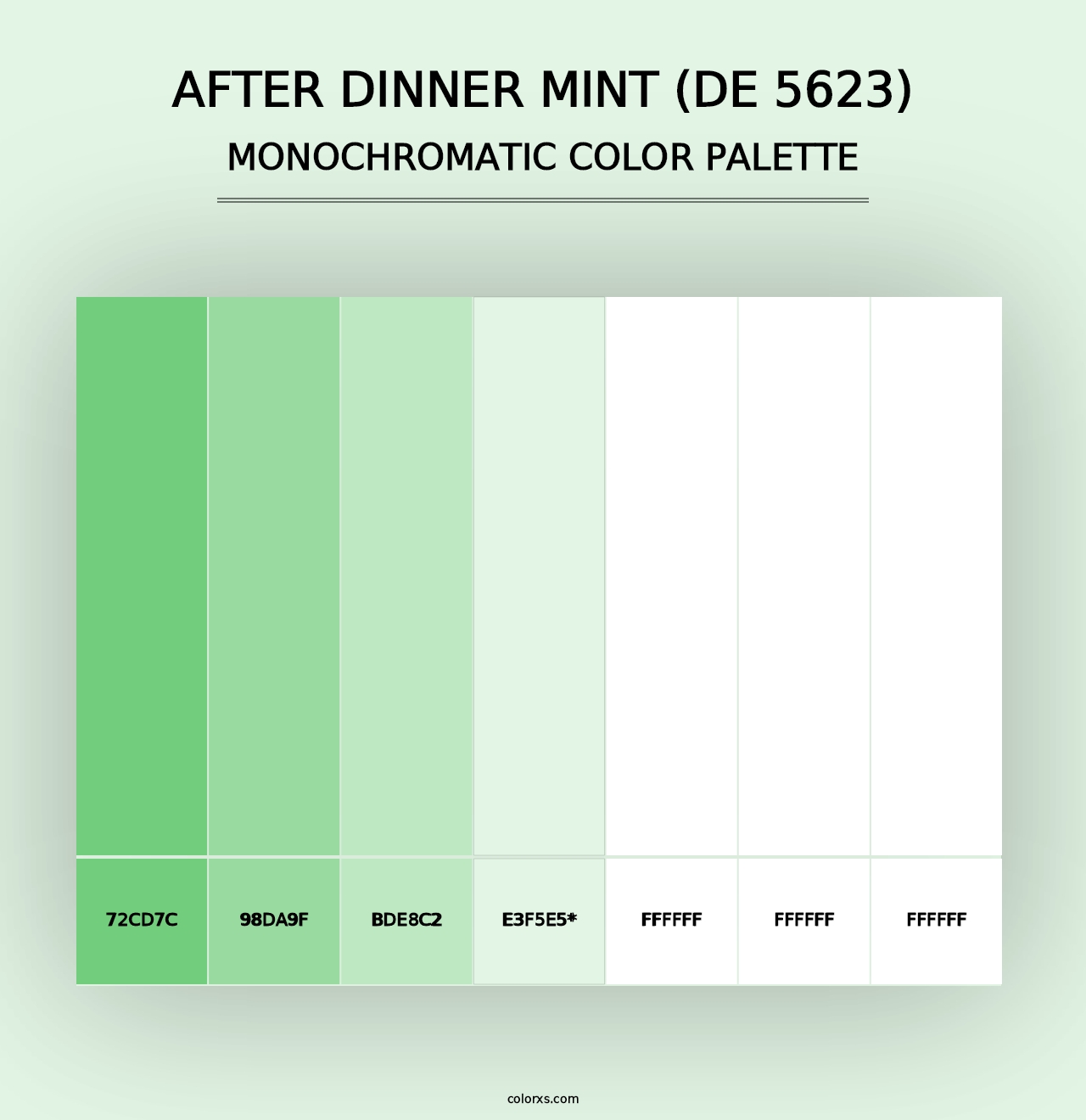 After Dinner Mint (DE 5623) - Monochromatic Color Palette