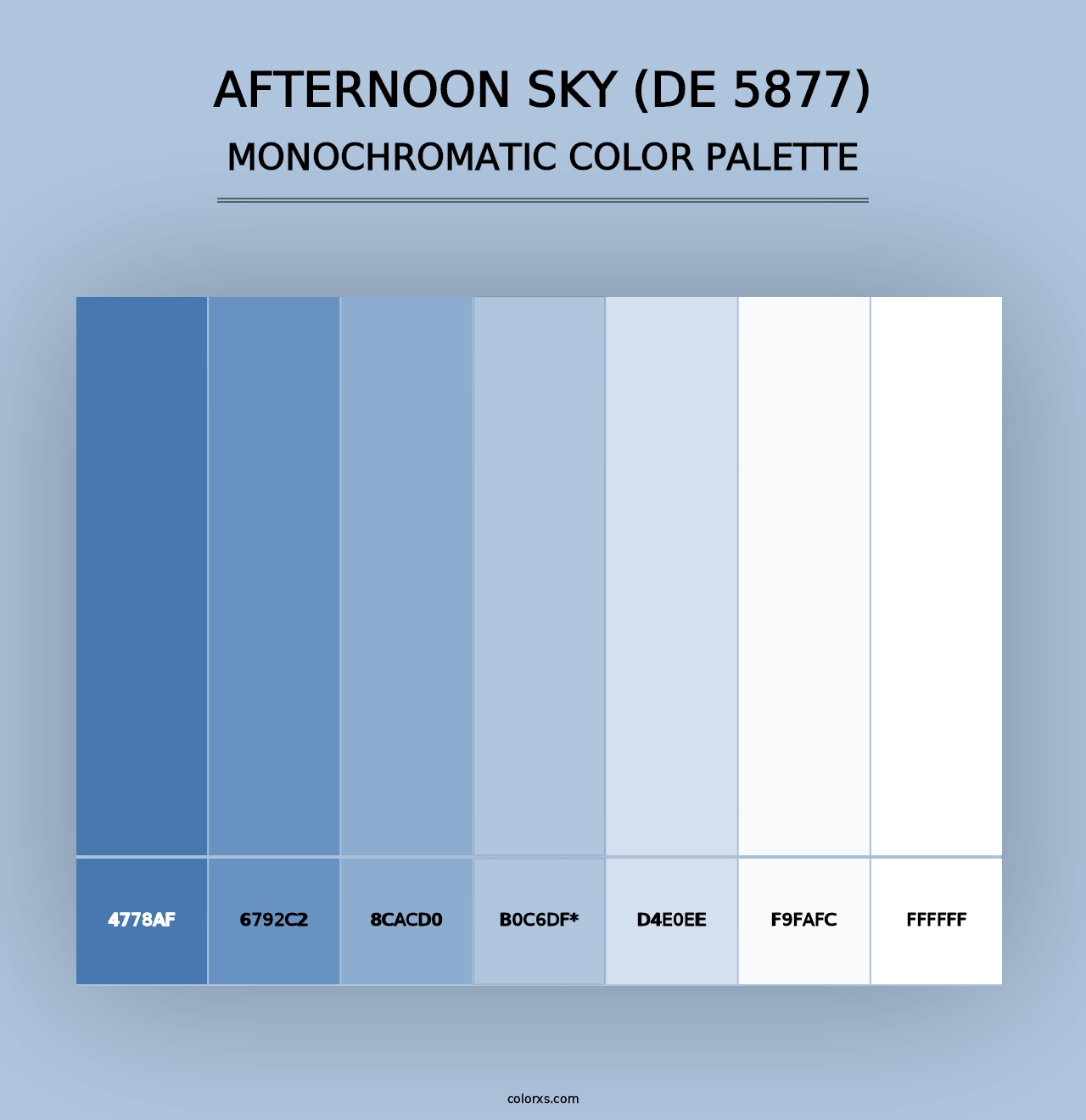 Afternoon Sky (DE 5877) - Monochromatic Color Palette