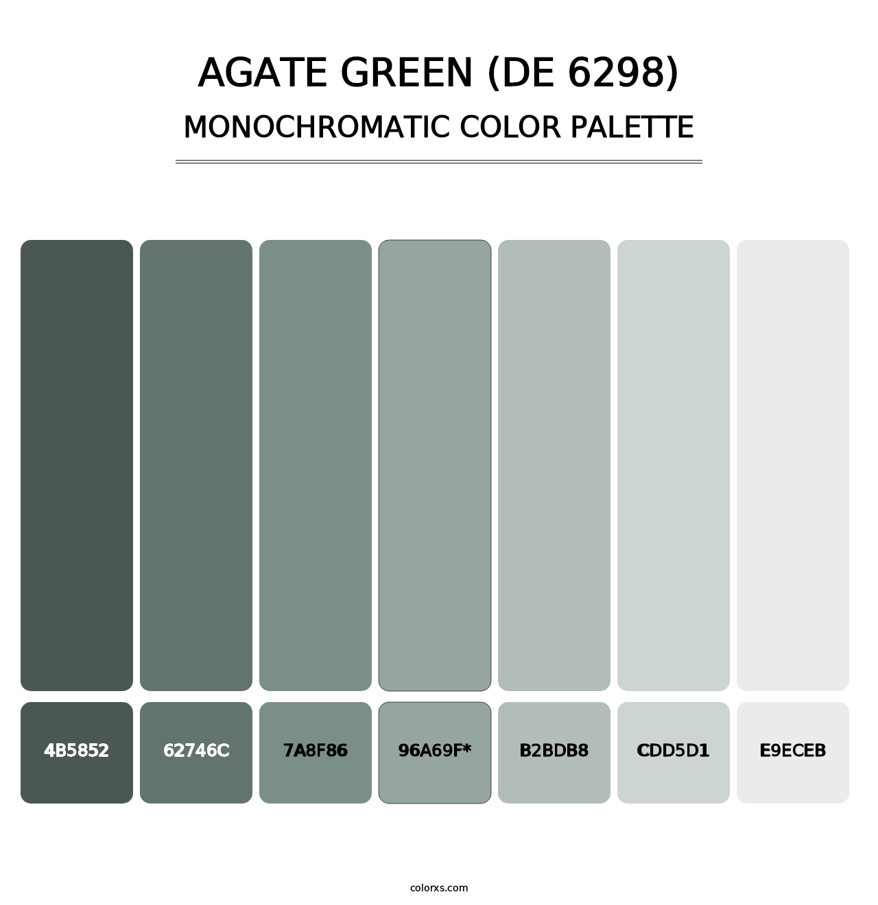 Agate Green (DE 6298) - Monochromatic Color Palette