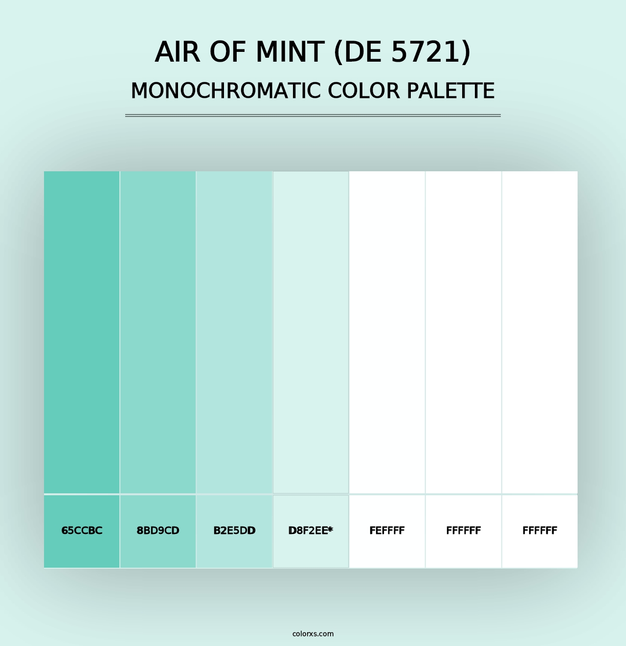 Air of Mint (DE 5721) - Monochromatic Color Palette