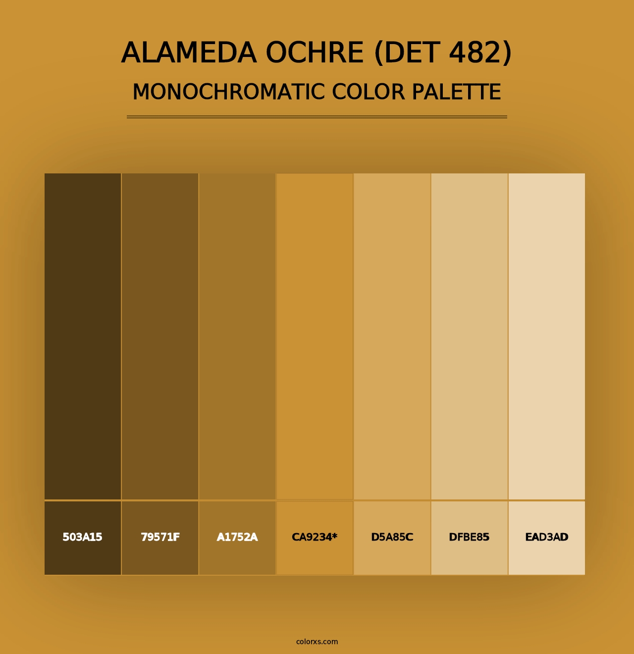 Alameda Ochre (DET 482) - Monochromatic Color Palette