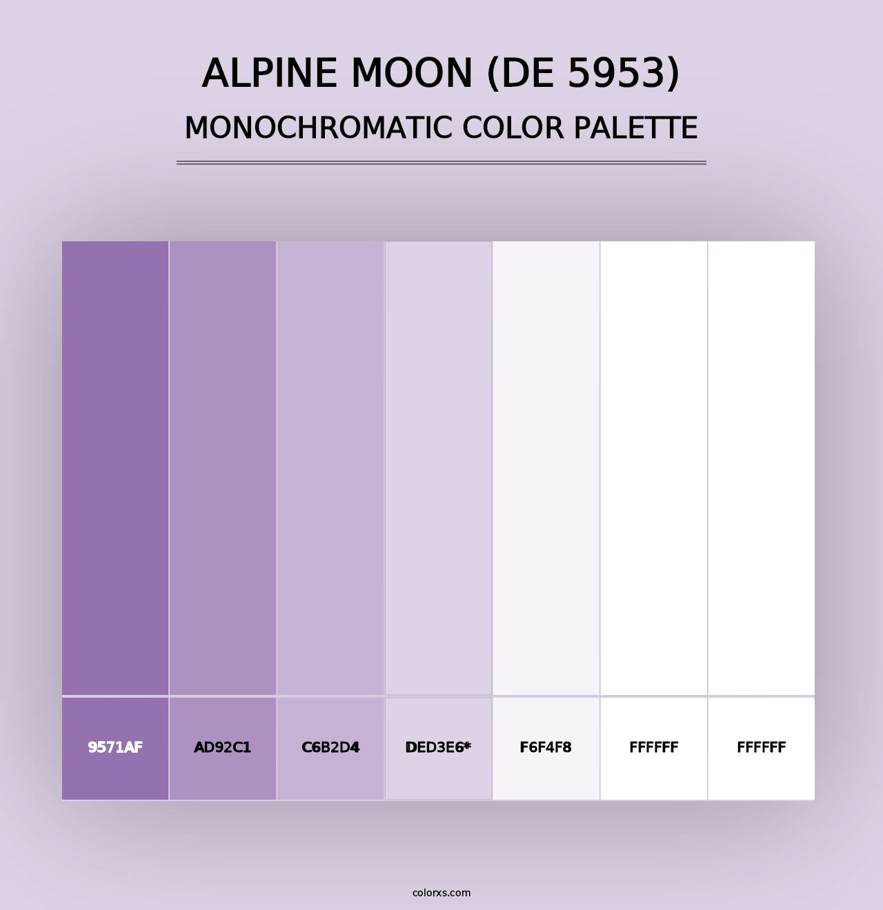 Alpine Moon (DE 5953) - Monochromatic Color Palette