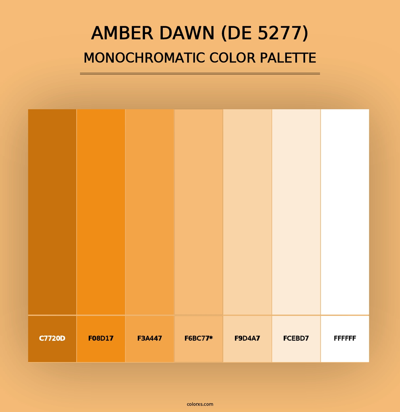 Amber Dawn (DE 5277) - Monochromatic Color Palette