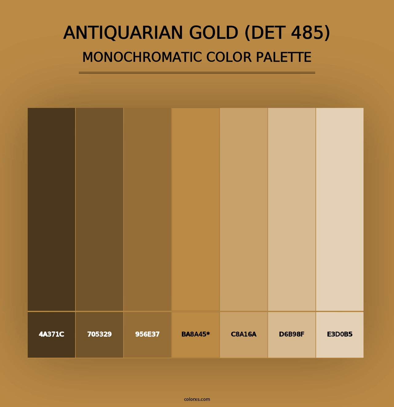 Antiquarian Gold (DET 485) - Monochromatic Color Palette