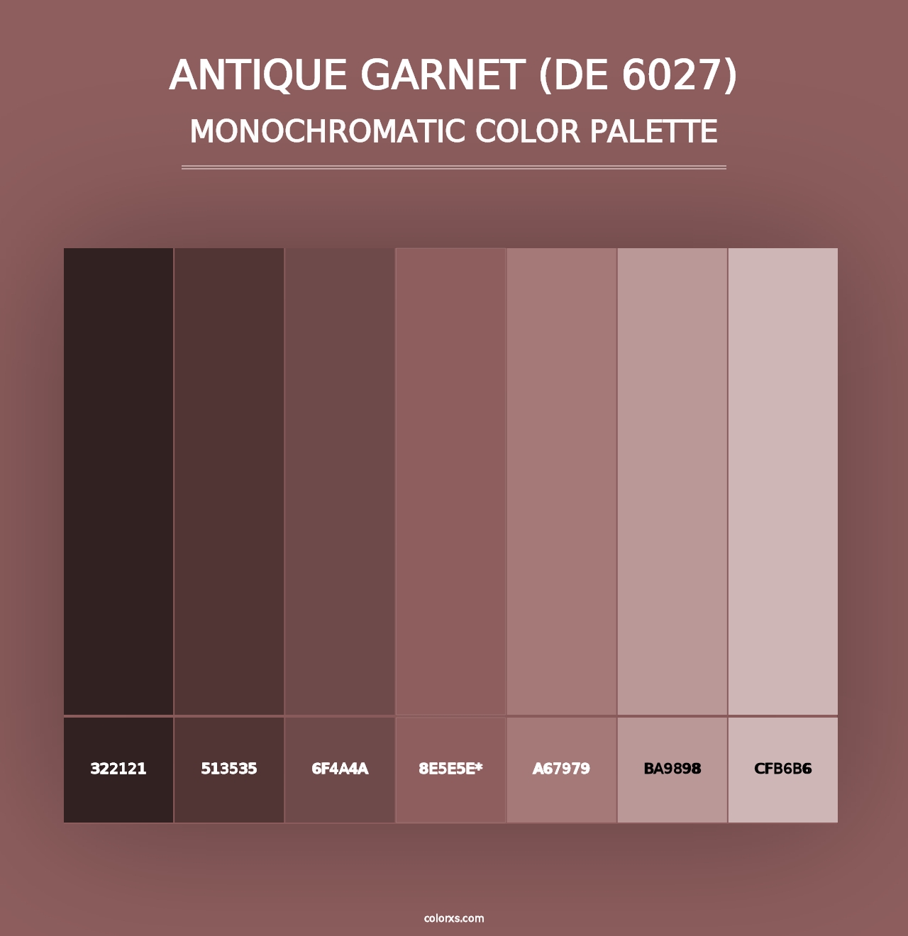 Antique Garnet (DE 6027) - Monochromatic Color Palette