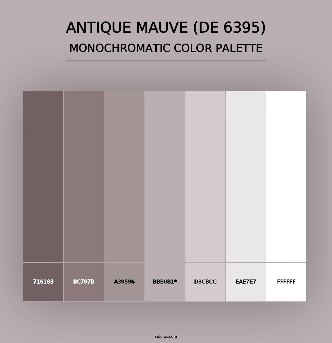 Antique Mauve (DE 6395) - Monochromatic Color Palette