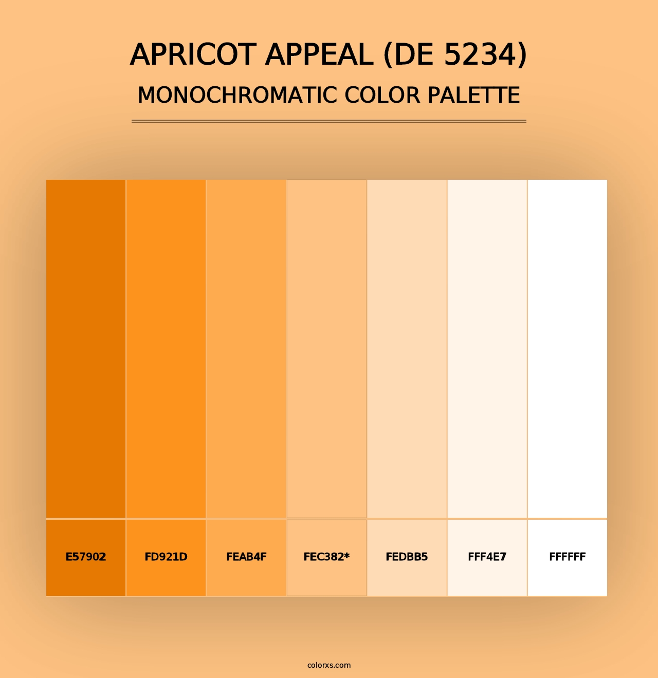 Apricot Appeal (DE 5234) - Monochromatic Color Palette