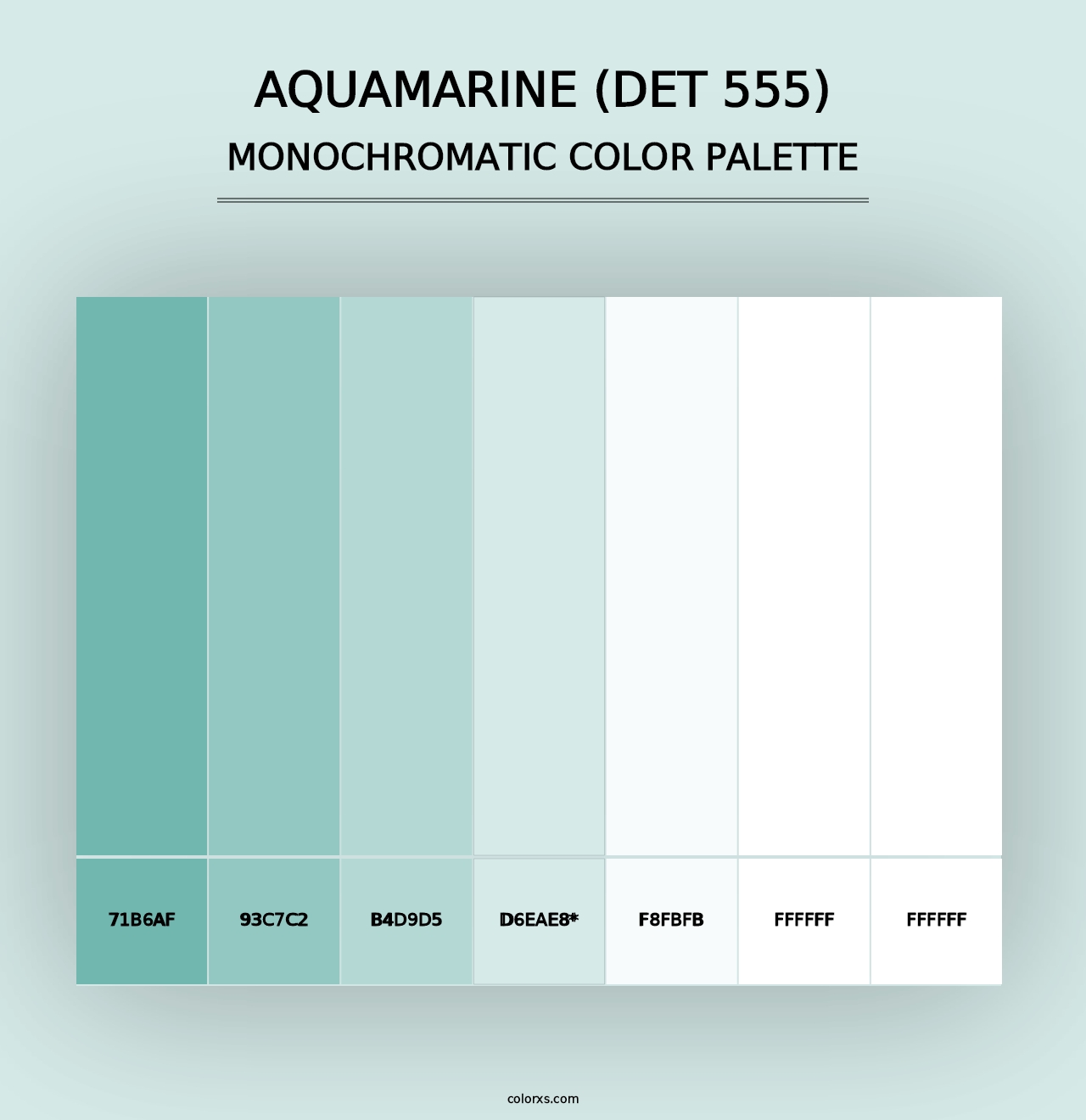 Aquamarine (DET 555) - Monochromatic Color Palette