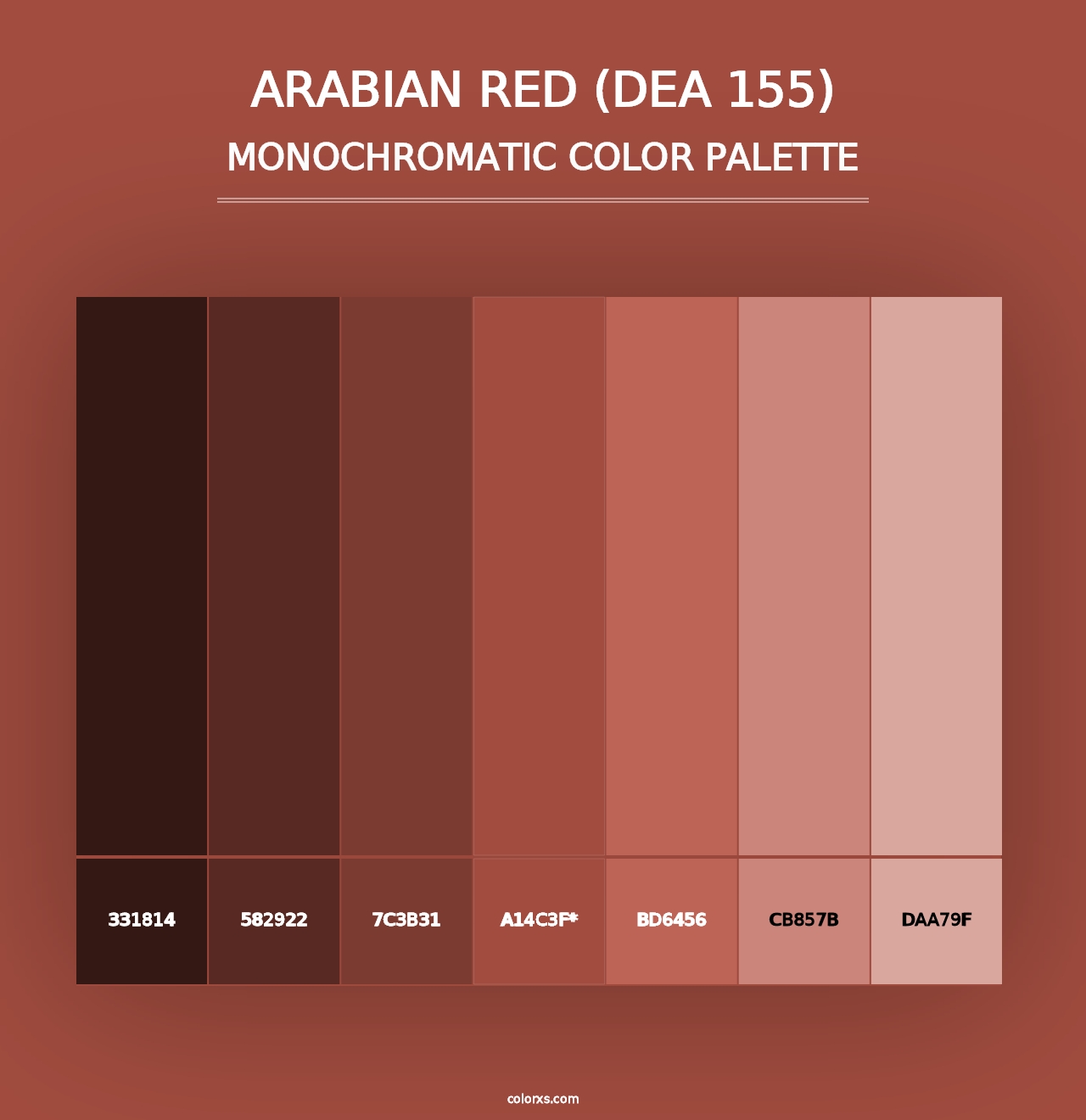 Arabian Red (DEA 155) - Monochromatic Color Palette