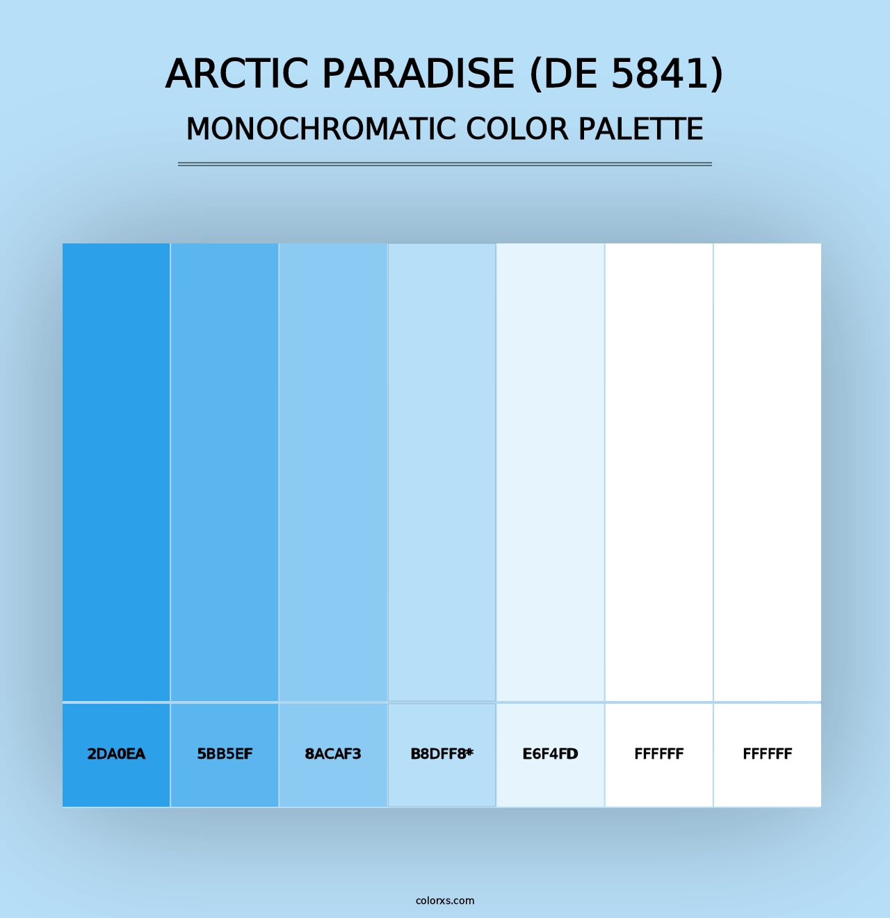 Arctic Paradise (DE 5841) - Monochromatic Color Palette