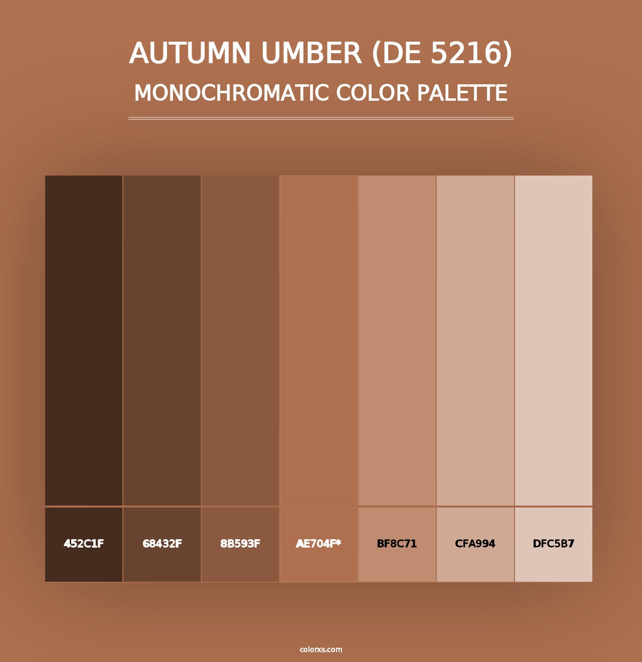 Autumn Umber (DE 5216) - Monochromatic Color Palette