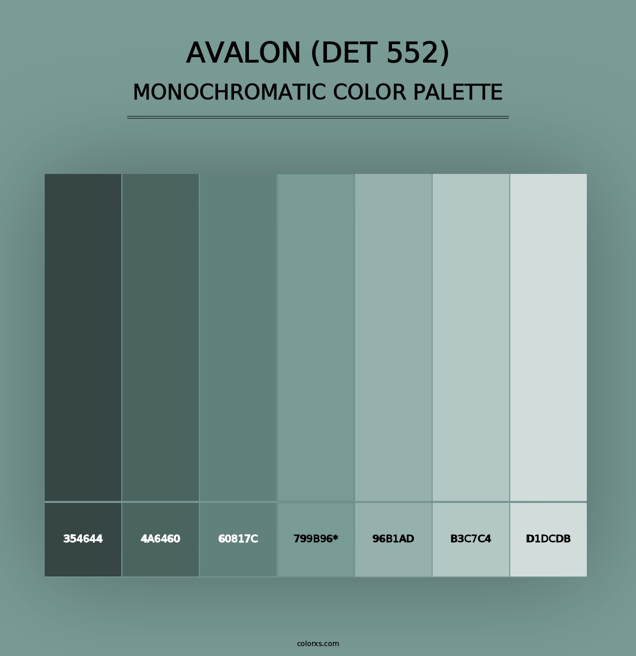 Avalon (DET 552) - Monochromatic Color Palette