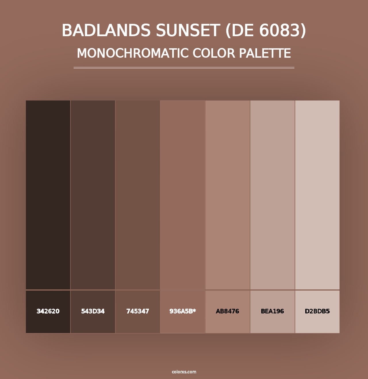 Badlands Sunset (DE 6083) - Monochromatic Color Palette