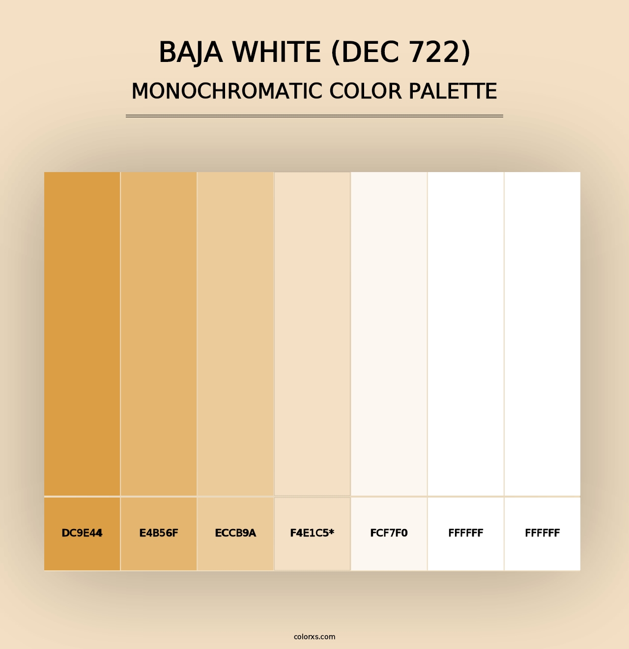 Baja White (DEC 722) - Monochromatic Color Palette