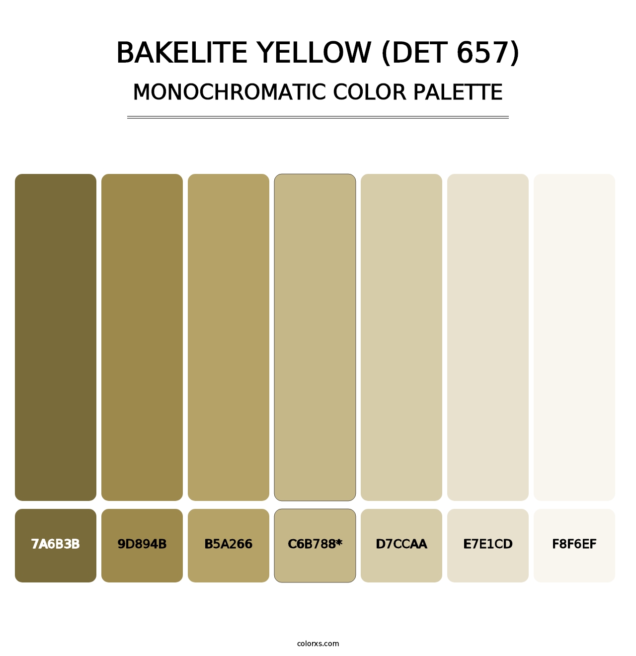 Bakelite Yellow (DET 657) - Monochromatic Color Palette