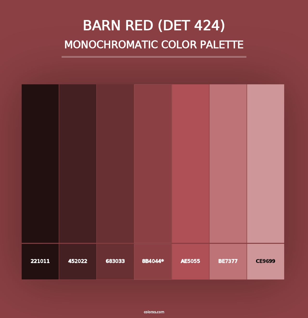 Barn Red (DET 424) - Monochromatic Color Palette