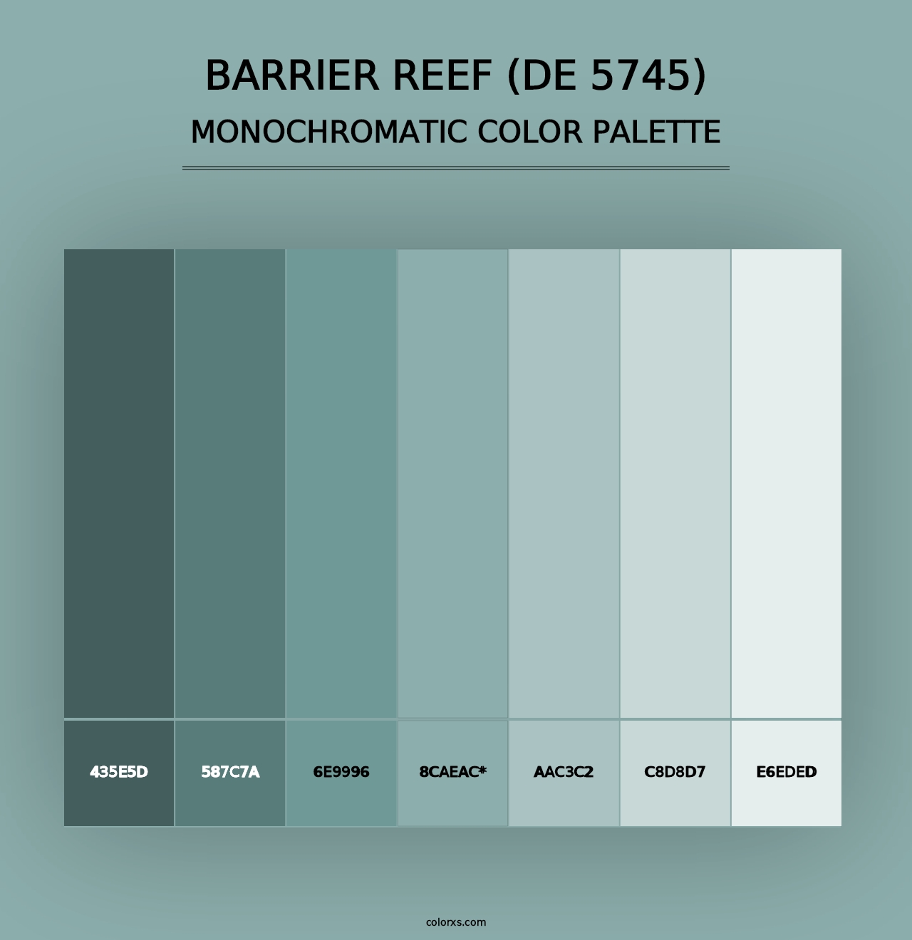 Barrier Reef (DE 5745) - Monochromatic Color Palette