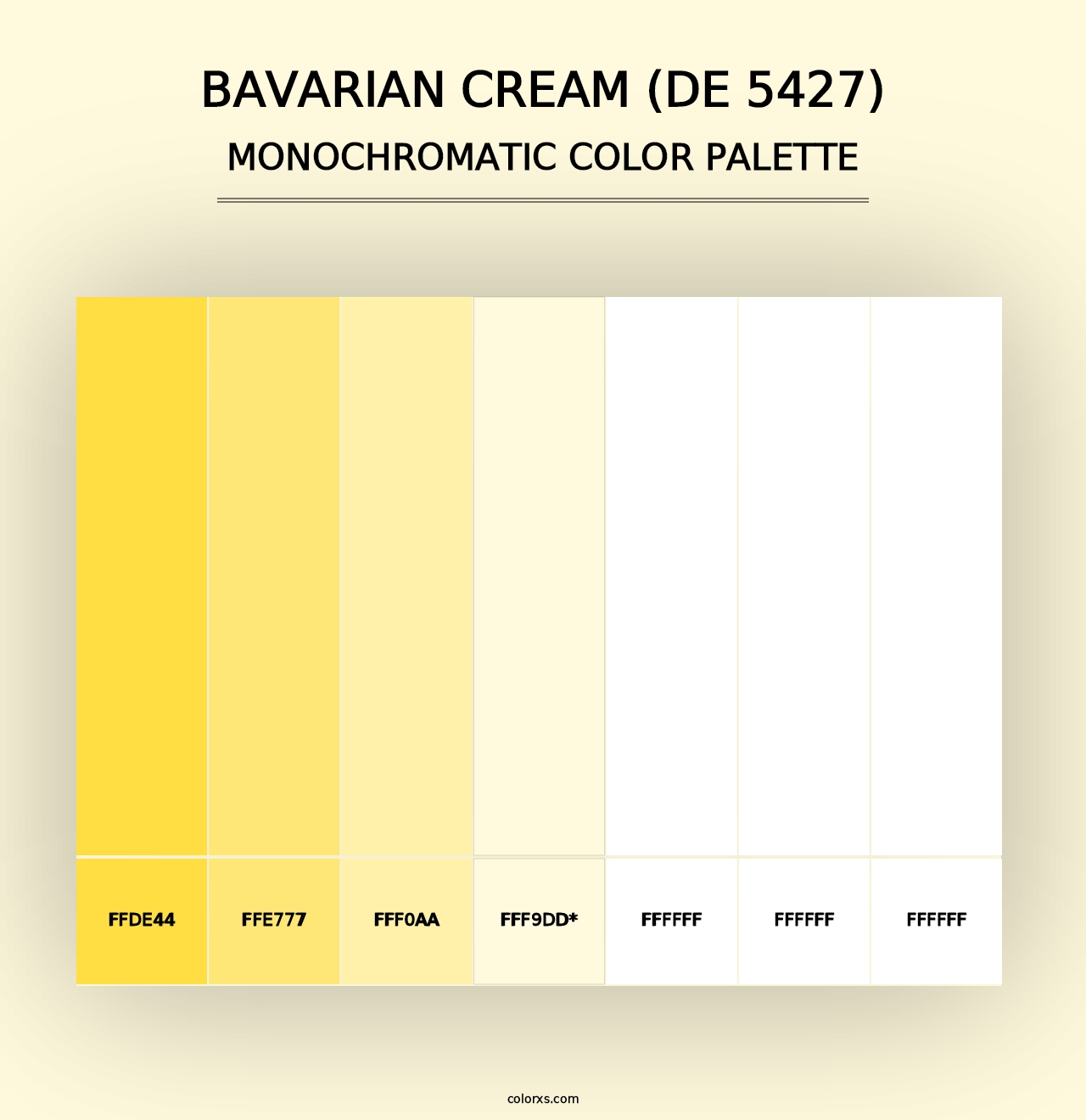 Bavarian Cream (DE 5427) - Monochromatic Color Palette