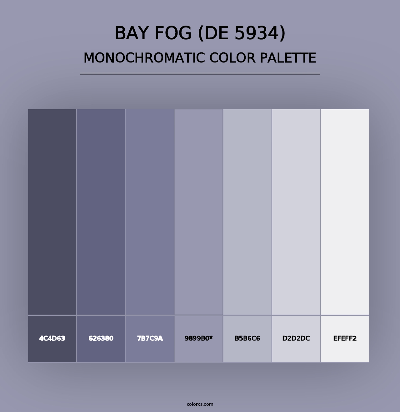 Bay Fog (DE 5934) - Monochromatic Color Palette