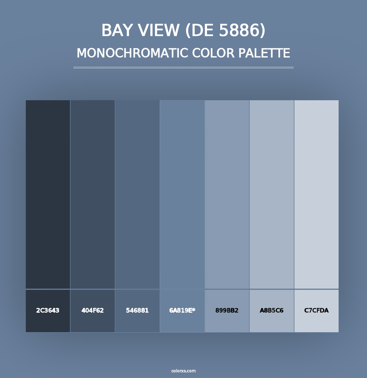 Bay View (DE 5886) - Monochromatic Color Palette