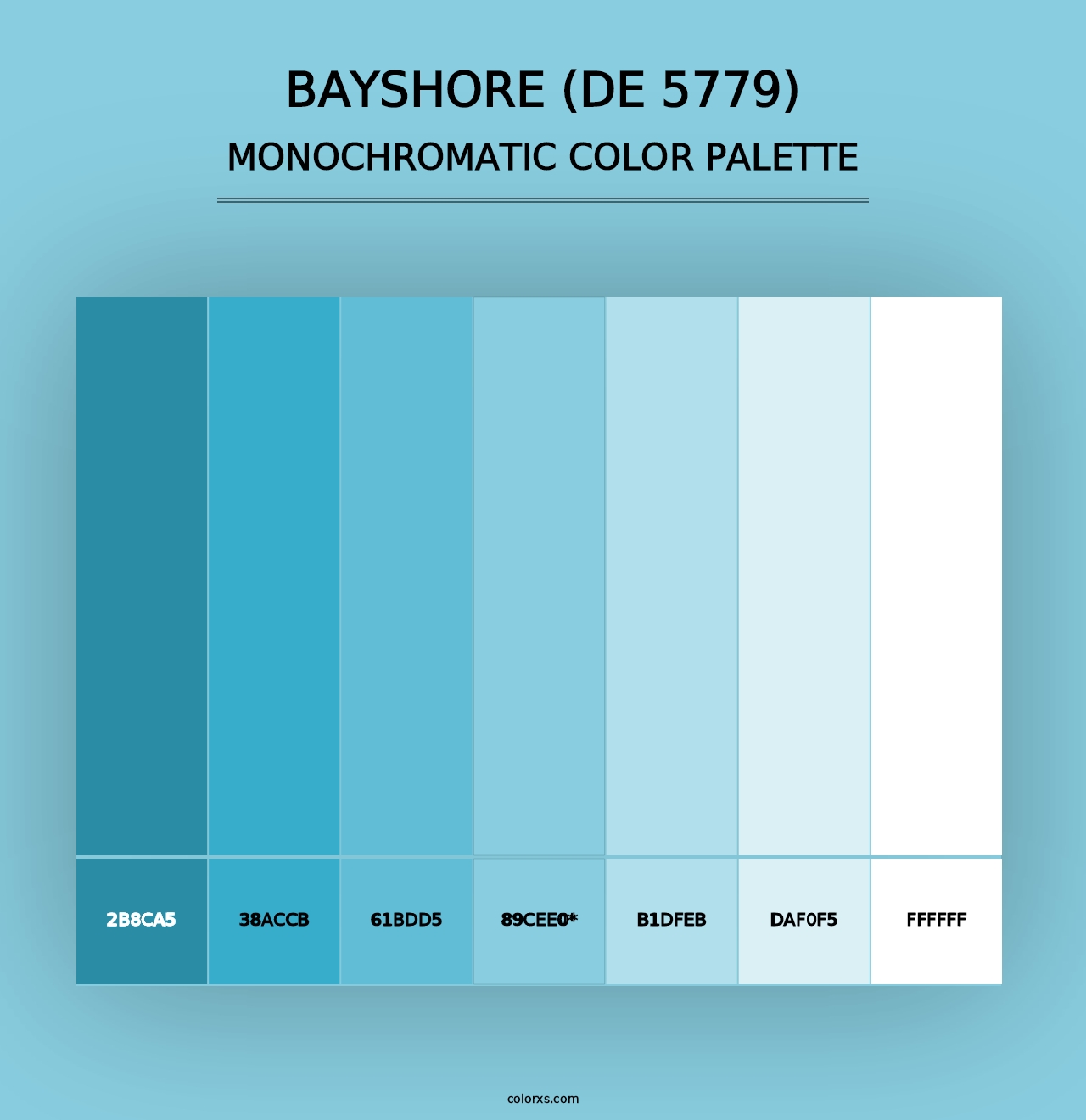 Bayshore (DE 5779) - Monochromatic Color Palette