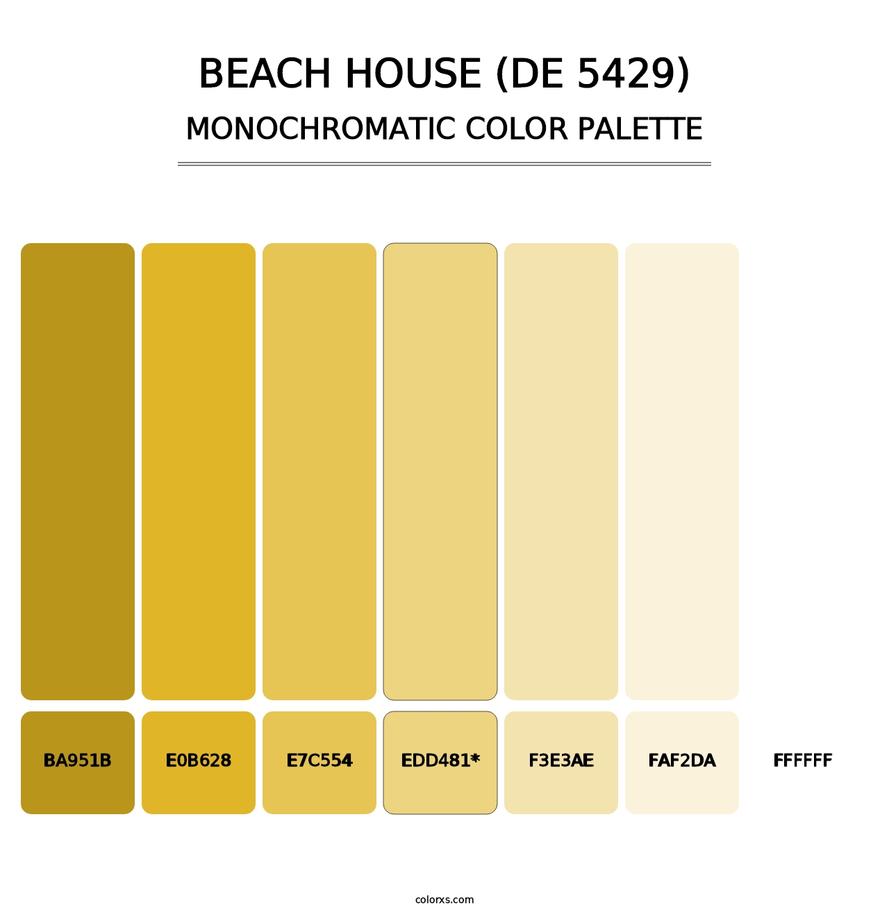 Beach House (DE 5429) - Monochromatic Color Palette