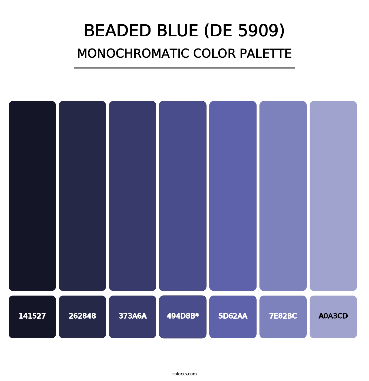 Beaded Blue (DE 5909) - Monochromatic Color Palette