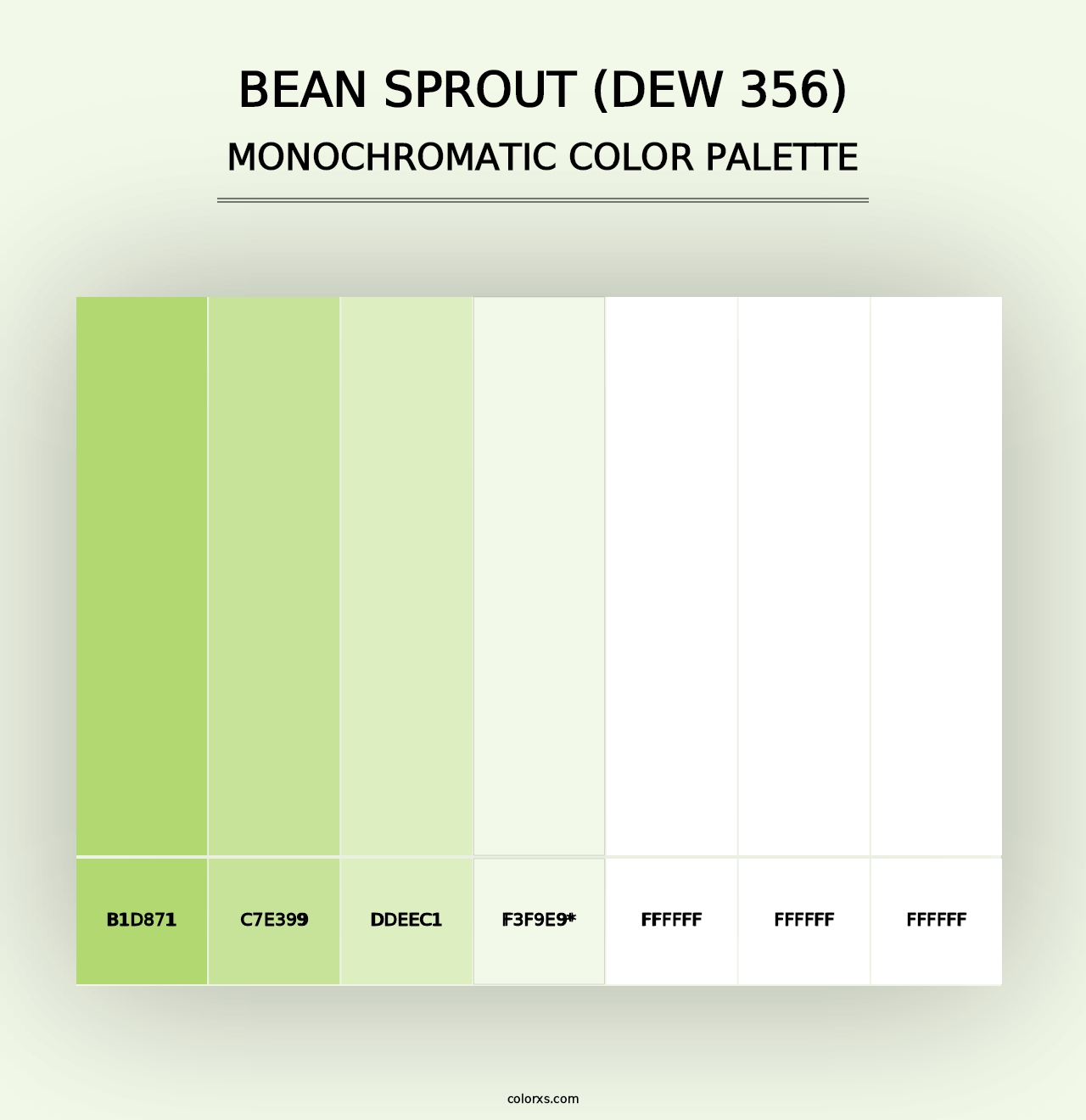 Bean Sprout (DEW 356) - Monochromatic Color Palette