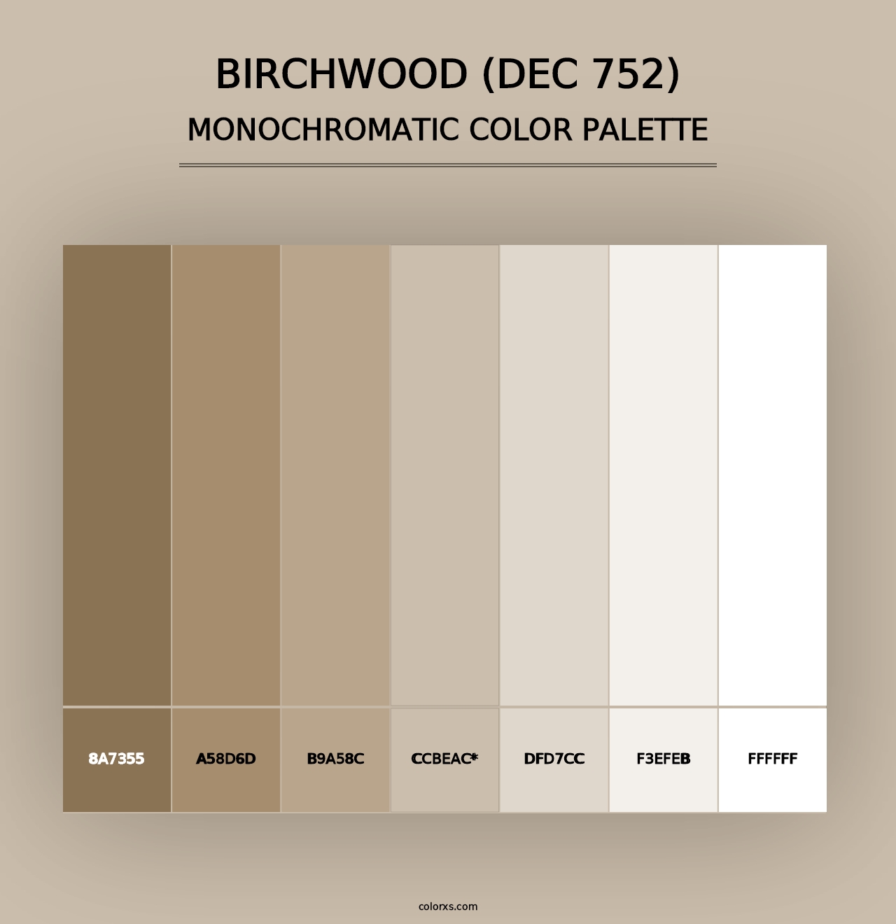 Birchwood (DEC 752) - Monochromatic Color Palette